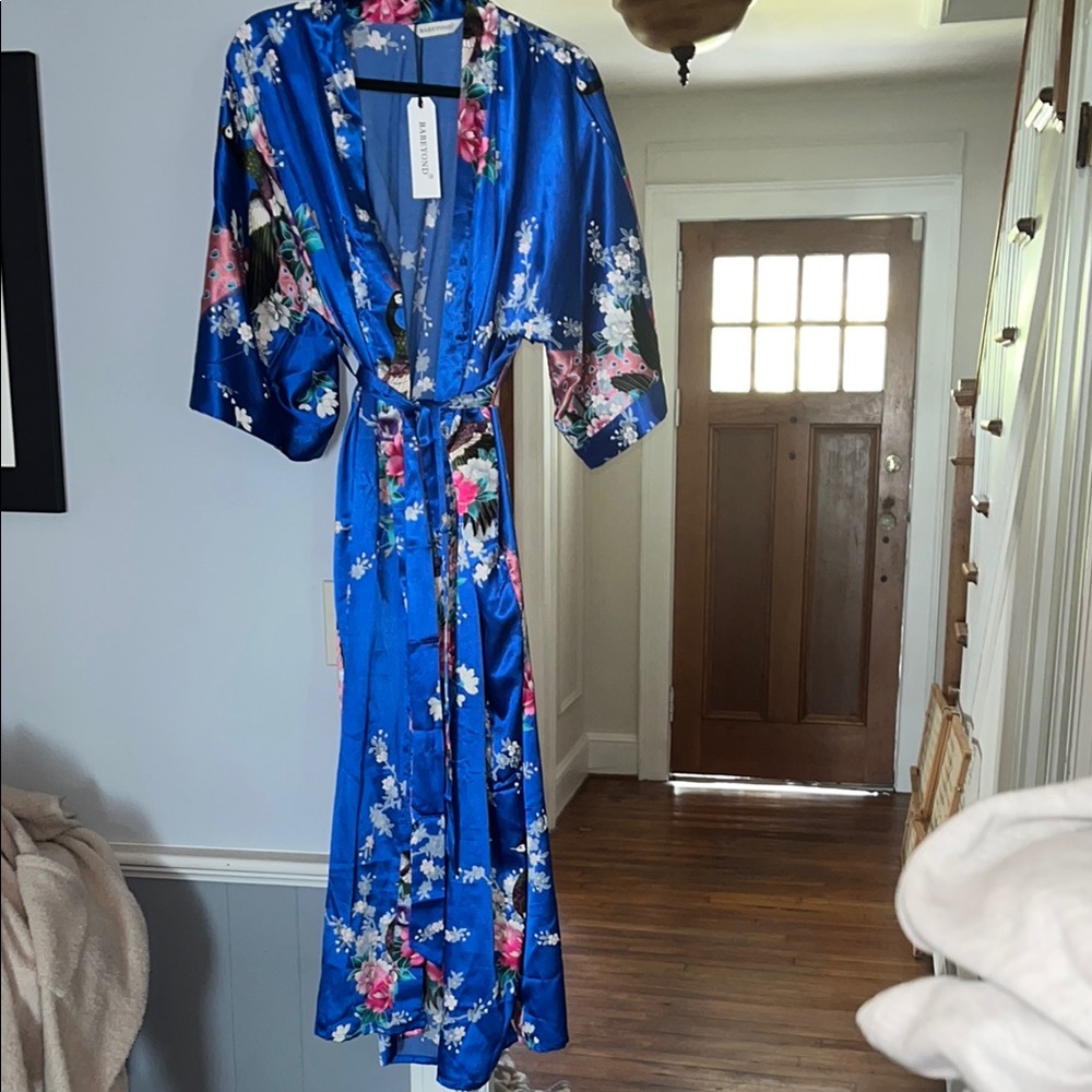 Floral Blue kimono  Robe